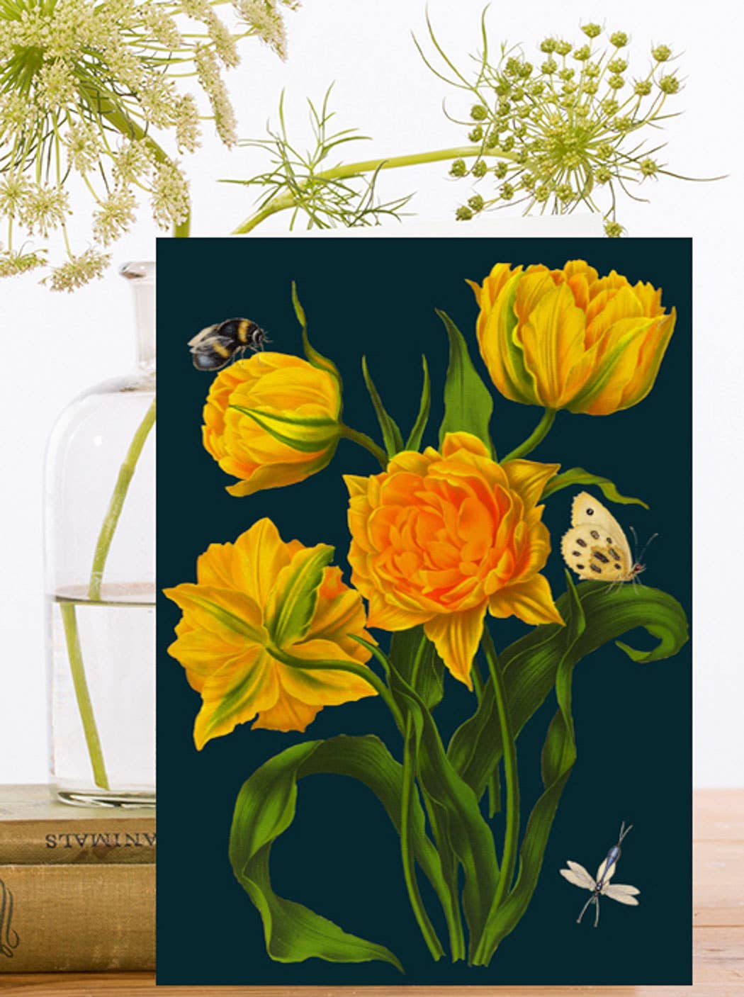 Midnight Botanical Greeting Card by Madame Treacle