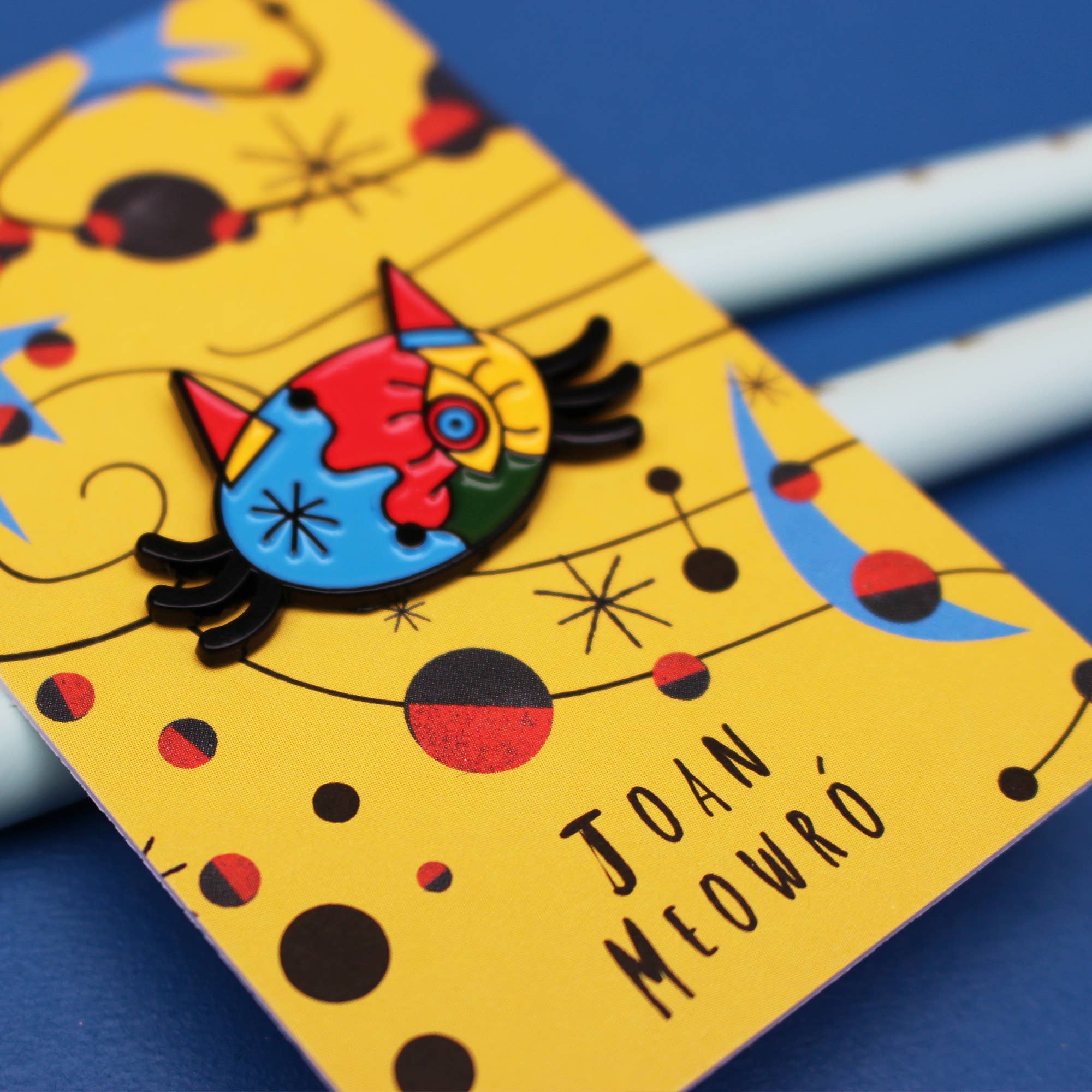 Joan Meowro Cat Artist Enamel Pin