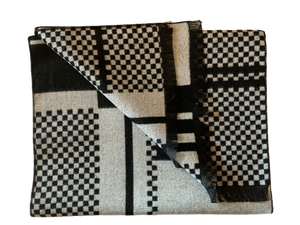 Black and White Block Bamboo scarf