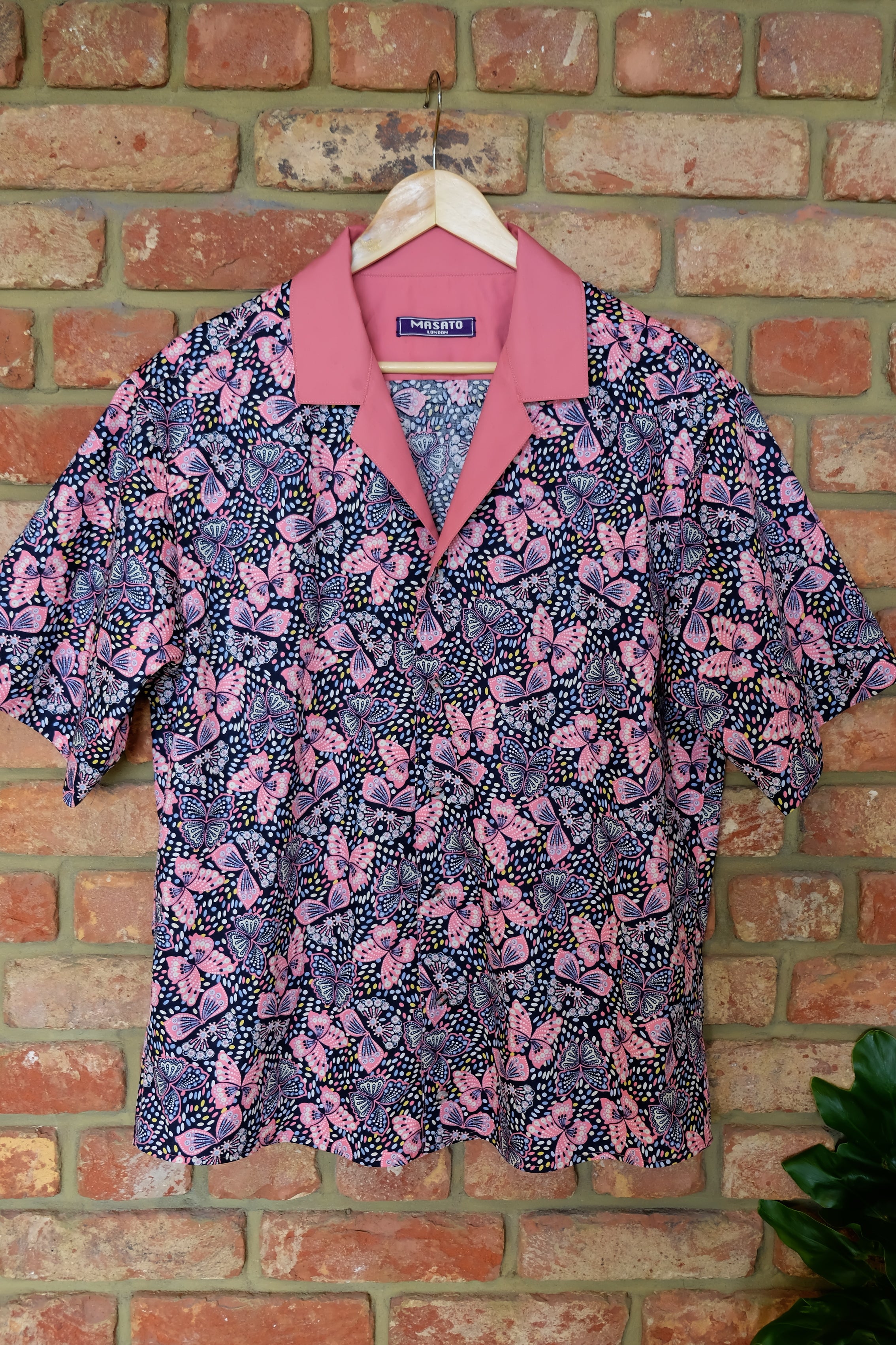 PINK BUTTERFLY CONTRAST COTTON SHIRT