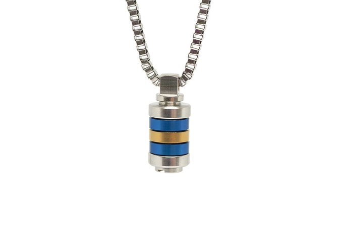 Leeds Rhino colours stainless steel necklace Bailey of Sheffield.