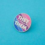 Carica l&#39;immagine nel visualizzatore di Gallery, They/Them pronoun pin badge
