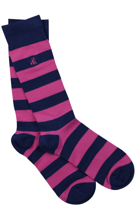 Pink Stripe bamboo socks by Swole Panda