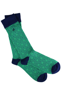 Green Geometric bamboo socks by Swole Panda