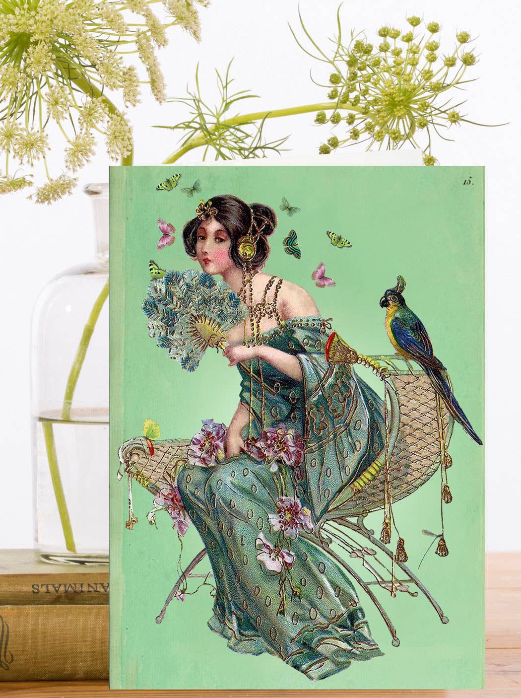 Butterflies and fan Greeting card Madame Treacle
