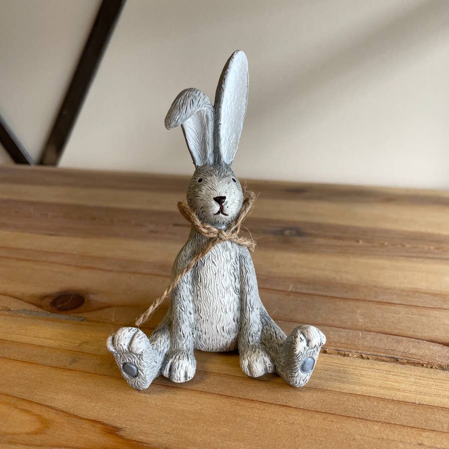 Grey Rabbit With Bow