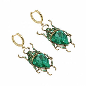 Vintage Green Bug Drop earrings