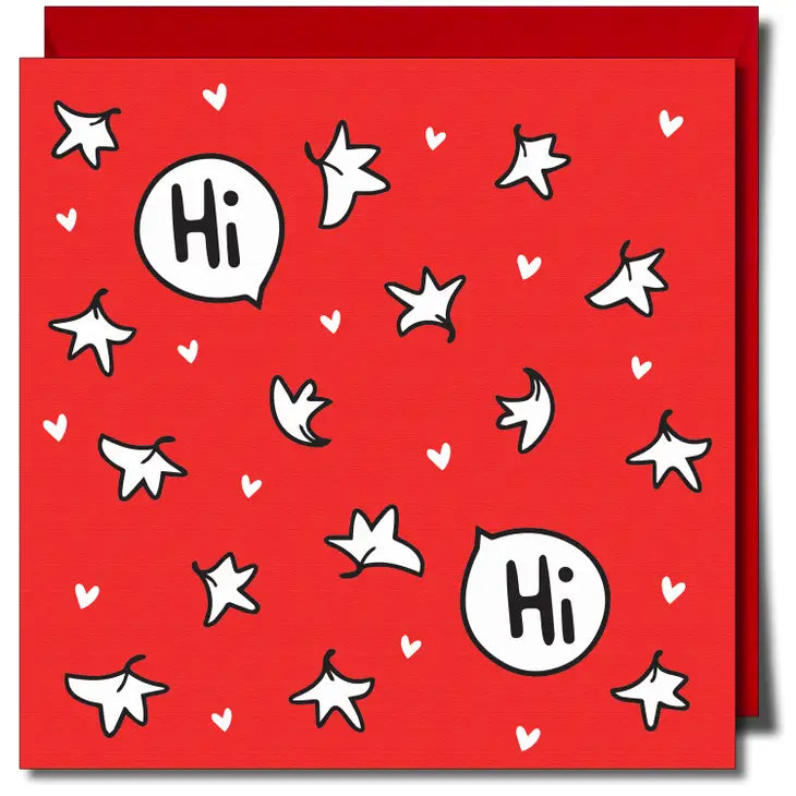 Hi red greeting card influenced by Heartstopper