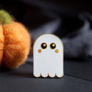 Cute spooky ghost hard enamel pin