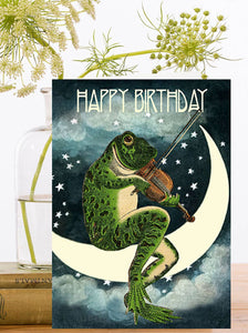 Frog and the Moon Birthday Card by Madame Treacle