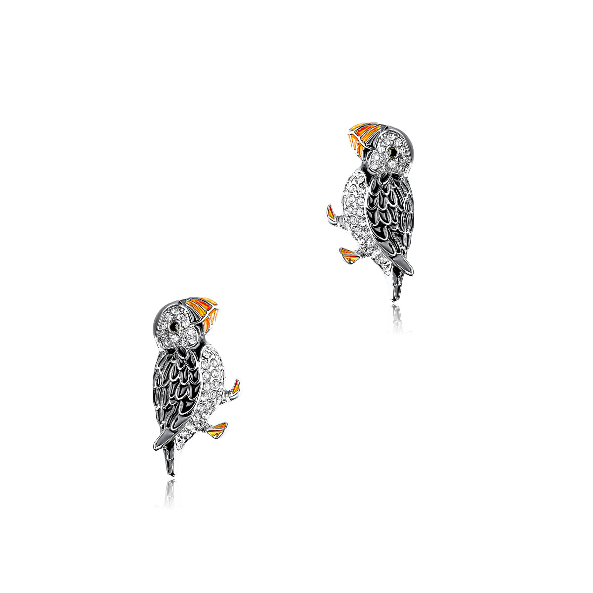Puffin stud earring